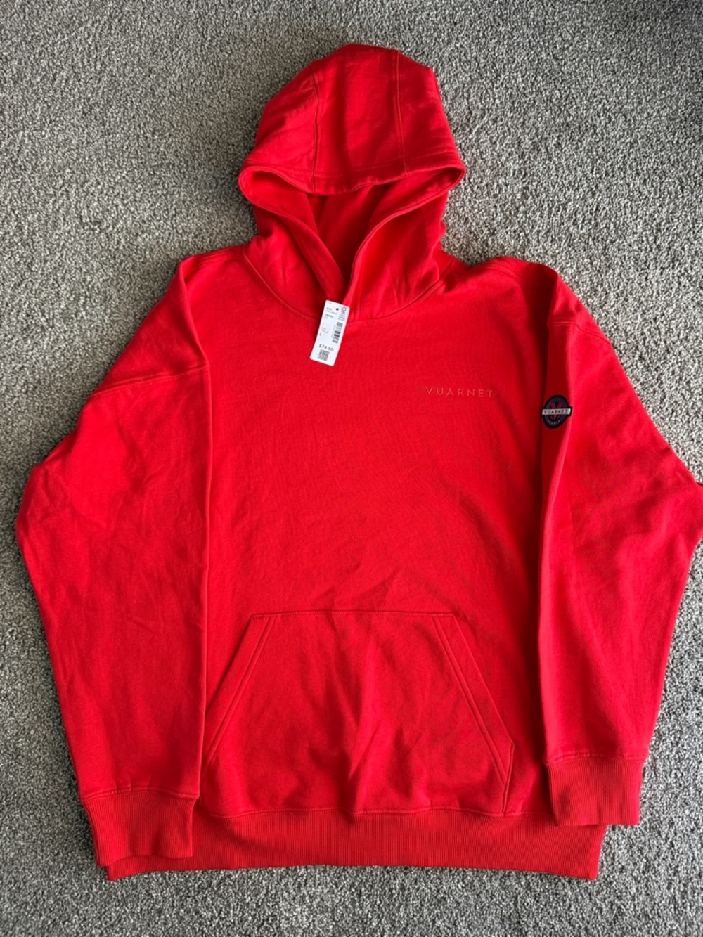 Vuarnet Red Hooded Pullover Sweatshirt